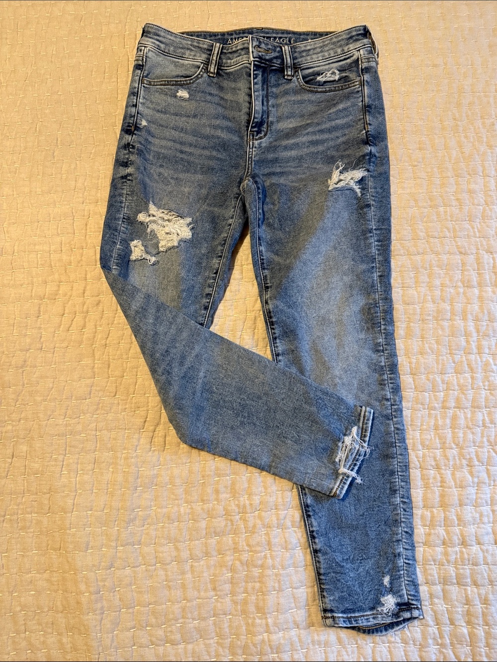 American Eagle Outfitters Women's Skinny Ripped Jeans in Blue